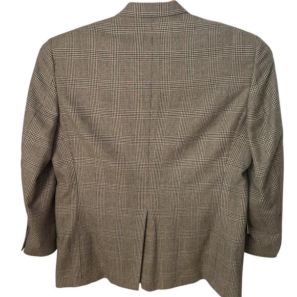 Vintage Burberry Sport Jacket Men's Size 44R Beige Plaid Blazer Lord & Taylor - Picture 3 of 7